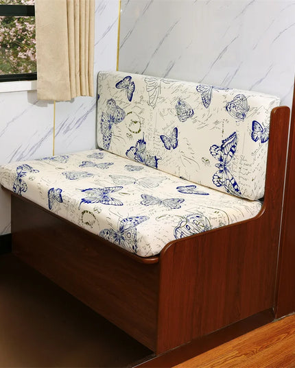 2pcs/set Flowers Printed RV Dinette Cushions Covers Elastic Spandex Sofa Cover Outdoor Camper Car Bench Protector Cover Home