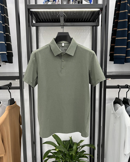 Top Brand Quality Mesh Fabric Sports Polo Shirt -Men's Wrinkle-resistant Breathable Ultra-stretch Golf Shirt Top and Tees