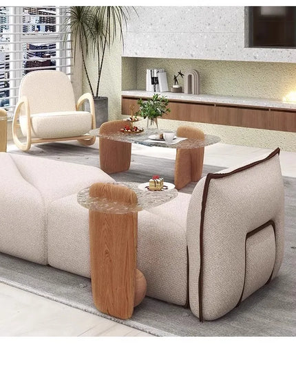 Nordic style living room side few modern simple sofa side solid wood corner few