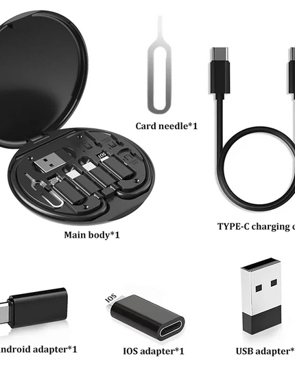 Multi USB Type C to C 60W Charging Adapter Cable Kit USB C to Lighting Conversion Set USB A & Type C to Micro/Type C/Lighting