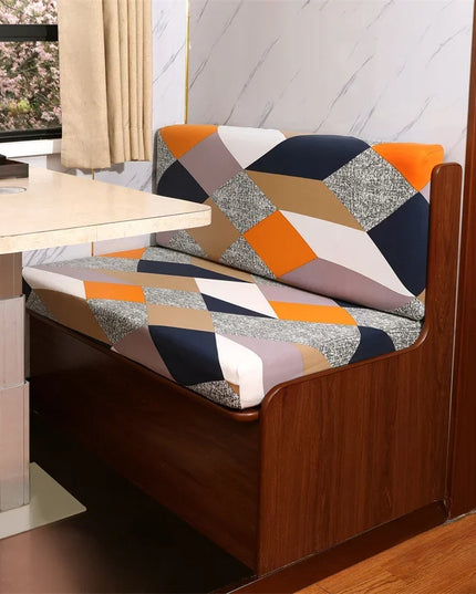 2pcs/set Flowers Printed RV Dinette Cushions Covers Elastic Spandex Sofa Cover Outdoor Camper Car Bench Protector Cover Home