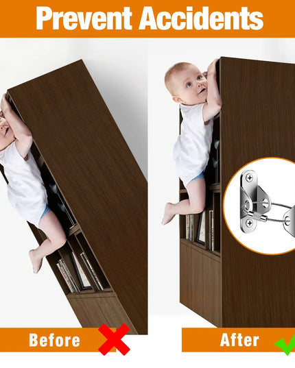 6 Sets Furniture Anchors Anti Tip Furniture Anchors for Baby Proofing, Safety Anchor Furniture Fasteners to Wall