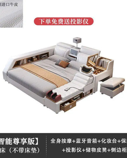 Comforter Mattresses Double Bed Luxury Organizer Bedframe Headboards Double Bed Bedroom Smart Camas De Dormitorio Furniture Home