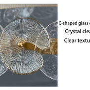 Modern LED Chandelier Lamp For Living Room Bedroom Dining Kitchen Ceiling Lights Ring Glass Flower Design Suspension Light