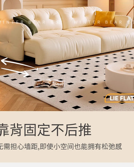 Cloud Retractable Sofa French Cream Wind Straight Row Multi-functional Reclining And Sleeping Leather Electric Sofa
