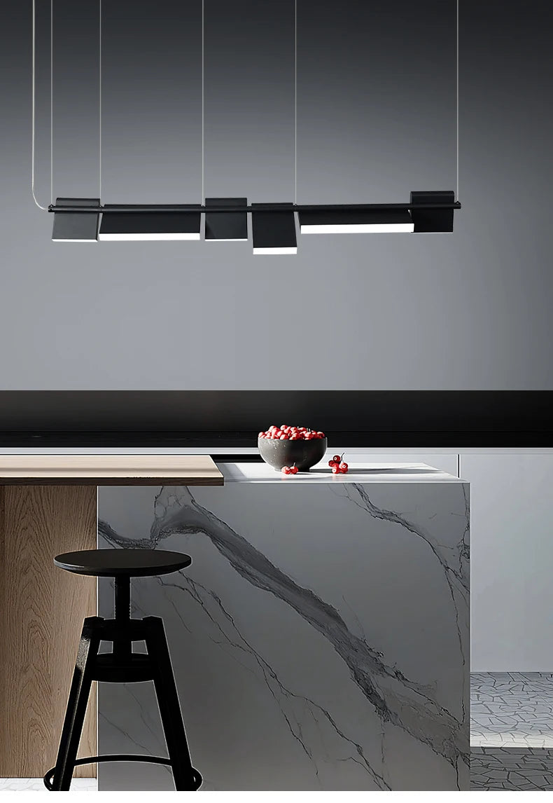 Modern danish Chandelier Design Rotatable Black Led minimalist light Dining Room Decor Led Lamp Bar Loft coffee tables lights