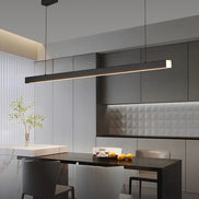 Modern LED linear chandelier for dining room office white bar pendant lights kitchen island lighting black minimalist lamp