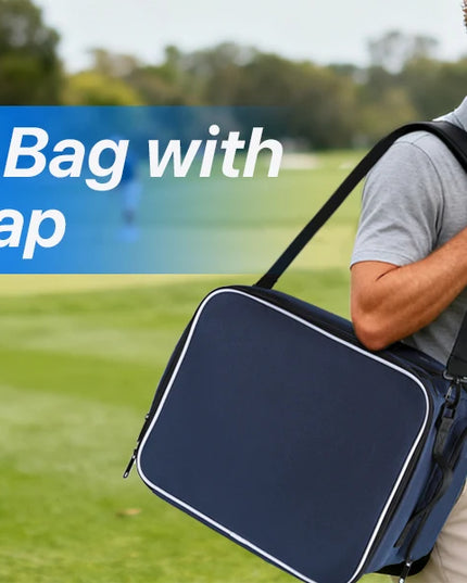 Golf Trunk Organizer Golf Shoes Bag With Large Golf Storage Box for Balls Tees Clothes Gloves Accessories ﻿with Shoe Compartment