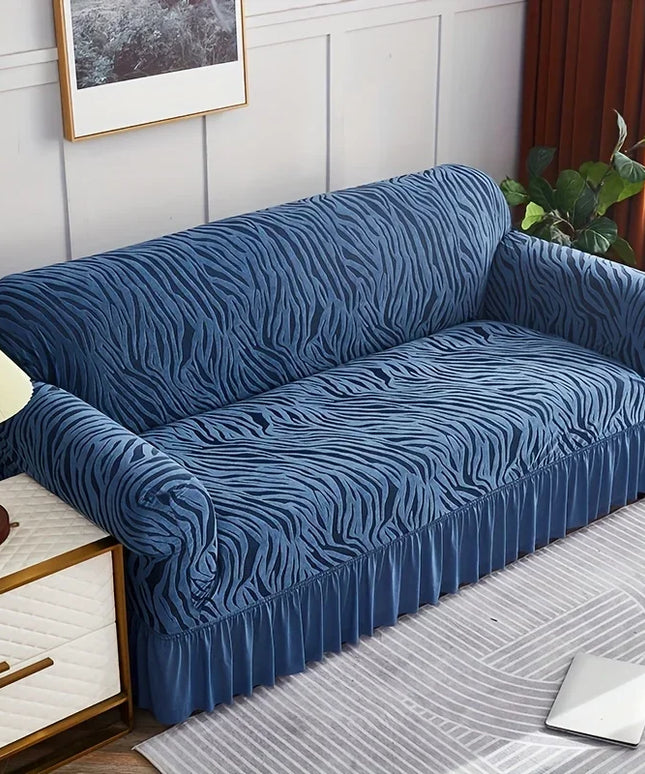 1 Piece Set Sea Wave Skirt Stretch Sofa Cover Non-slip Full Cover Dust Cover Bedroom Living Room Home Decoration 2/3/4 People