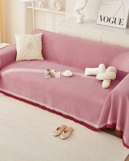 Sofa Towel  with Full Coverage Ins Cream Wind Cotton Yarn Camping Blanket Sofa Cushion Cover All  Season Universal All Inclusive