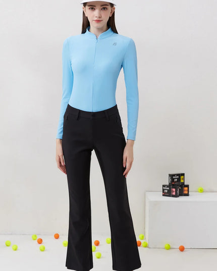 Golfist Golf Women Clothing Autumn Spring Long Sleeve T-shirt Stand Collar Golf Apparel Tennis Athletic Top