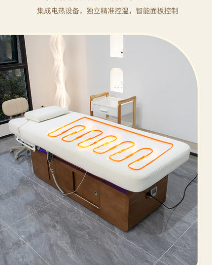 Esthetician Beauty Massage Tables Comfort Tattoo Face Wooden Massage Tables Gua Sha PU Leather Furniture Mát-xa Giường MHAMC