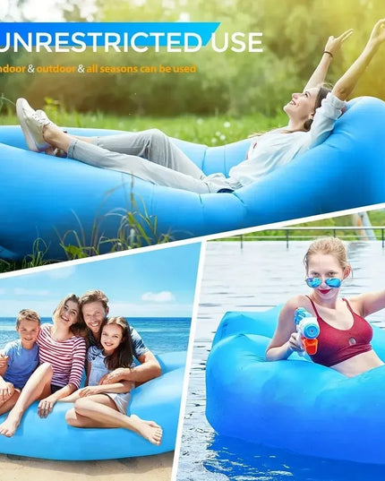New Lazy Folding Camping Inflatable Sofa Portable Outdoor Inflatable Lounger Comfortable Outdoor Furniture Camping Air Mattress