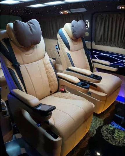 Comfortable Three-Passenger Leather Folding RV Camper Van Sofa Seat Bed Sofa Convertible Into Bed