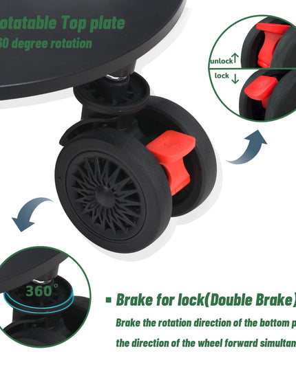 Universal Golf Bag Mobile Tray - Heavy-duty Rotating Wheel Trolley with Detachable Base Plate, Suitable for 8-10 Inch Golf Bags