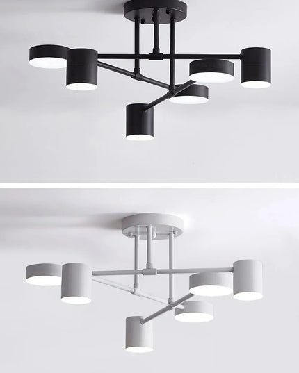 Modern LED Ceiling Chandelier White 6 Heads Hanging Lamp Light  For Ceiling Dining Living Rooms Bedroom Hall Home Decor Fixtures