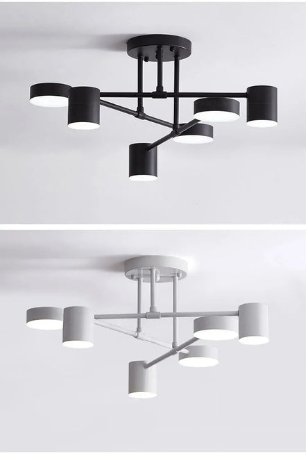 Modern LED Ceiling Chandelier White 6 Heads Hanging Lamp Light  For Ceiling Dining Living Rooms Bedroom Hall Home Decor Fixtures