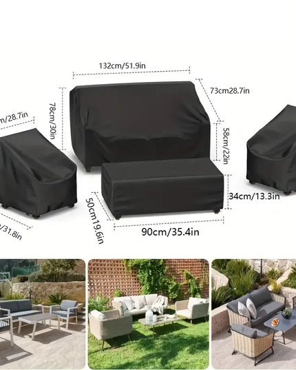 4pcs/Set Patio Furniture Covers, Heavy Duty Waterproof Outdoor Furniture Covers, Rattan Outdoor Furniture Windproof