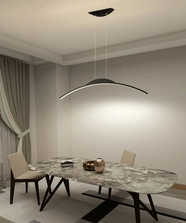 Modern LED Chandelier for Dining Room Kitchen Bar Living Bedroom Ceiling Pendant Lamp Black Simple Design Chandelier Light