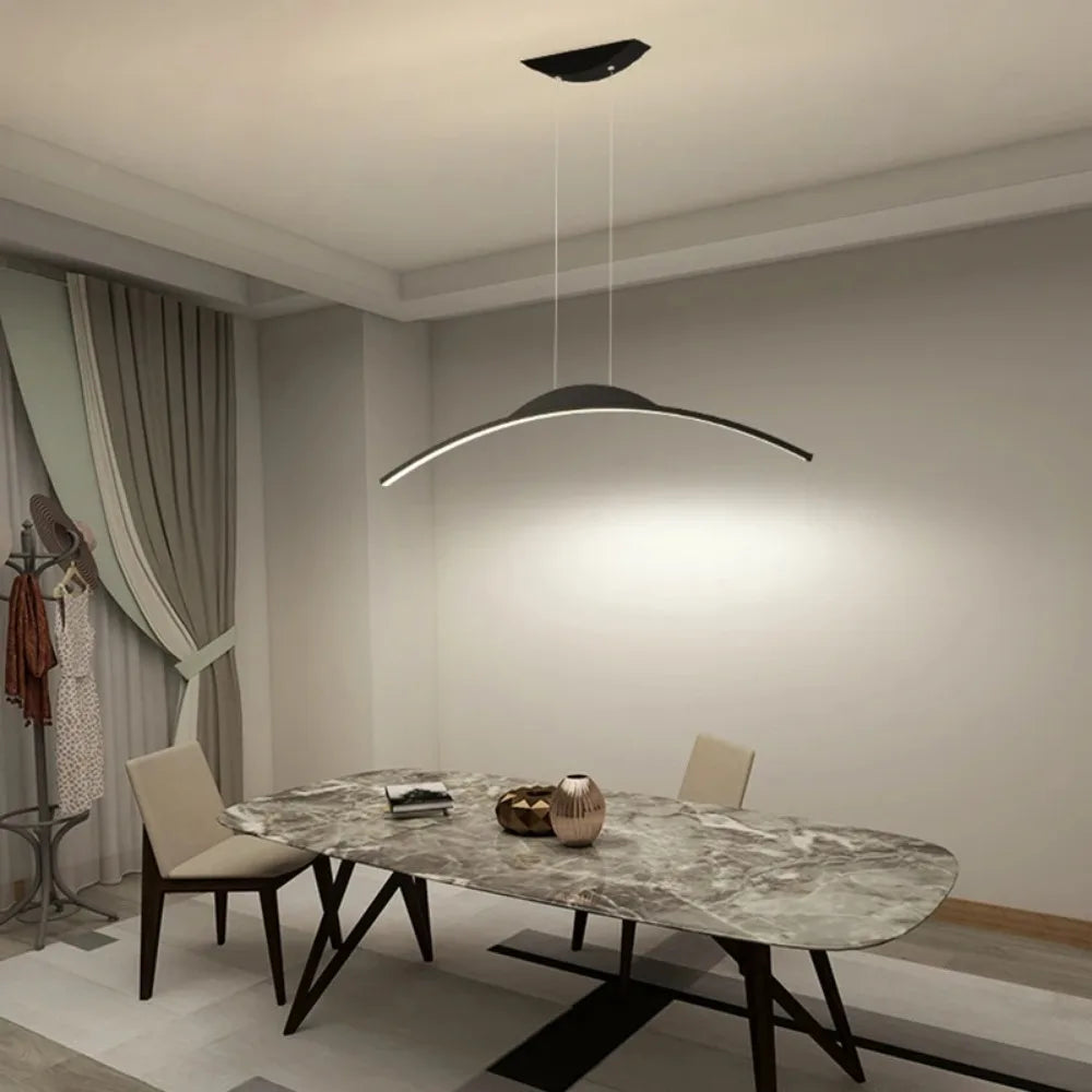 Modern LED Chandelier for Dining Room Kitchen Bar Living Bedroom Ceiling Pendant Lamp Black Simple Design Chandelier Light