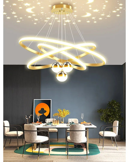 Modern led dining room chandeliers simple ring chandelier living bedroom Lights home indoor lighting decorative Pendant Lamps