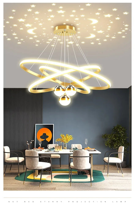 Modern led dining room chandeliers simple ring chandelier living bedroom Lights home indoor lighting decorative Pendant Lamps