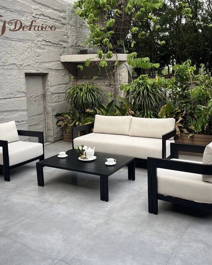 Outdoor Furniture Garden Aluminum Outdoor Sofa Living Single Sofa and Ottoman Set