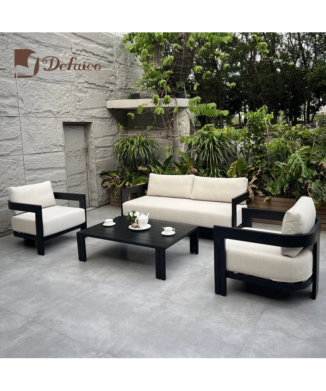 Outdoor Furniture Garden Aluminum Outdoor Sofa Living Single Sofa and Ottoman Set
