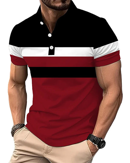Men Clothes New Summer Slim Fit Sport Polo Shirt Men Short Sleeve Spell Color Golf Polo Shirt Men Quick Drying Polo Shirt