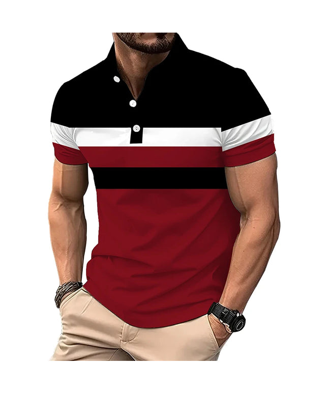Men Clothes New Summer Slim Fit Sport Polo Shirt Men Short Sleeve Spell Color Golf Polo Shirt Men Quick Drying Polo Shirt