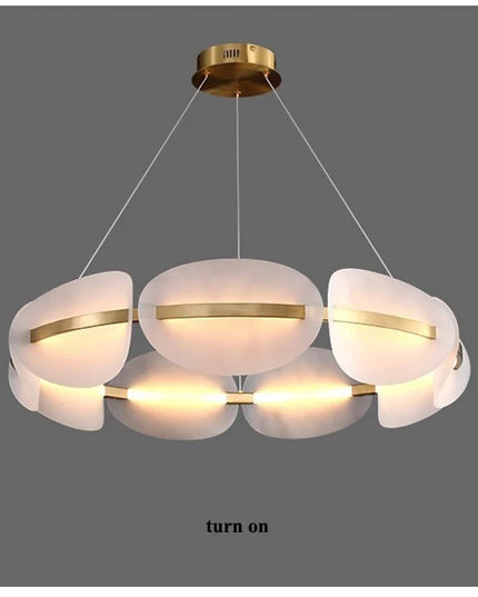Modern leaf chandelier luxury designer Acrylic ring light Dining Room Home Bedroom Kitchen Hanging Lights Decor sofa living room