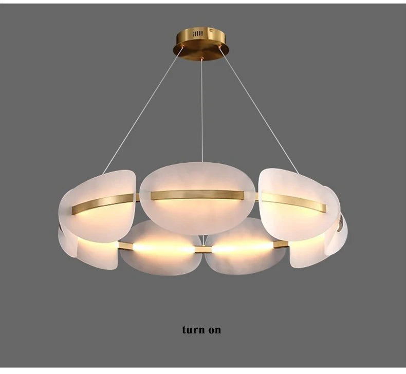 Modern leaf chandelier luxury designer Acrylic ring light Dining Room Home Bedroom Kitchen Hanging Lights Decor sofa living room