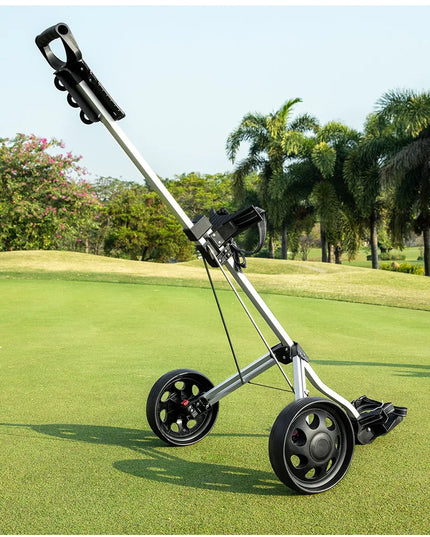 PGM Golf Trolley 2 Wheels Foldable Hand Push Pull Bag Hand-cart Golf Course QC002