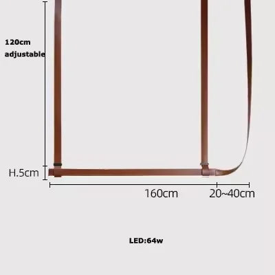 Modern LED Leather Chandelier Minimalist long chandelier For Living Room Kitchen Island Decor Dining Table Hanging Lamp fixtures
