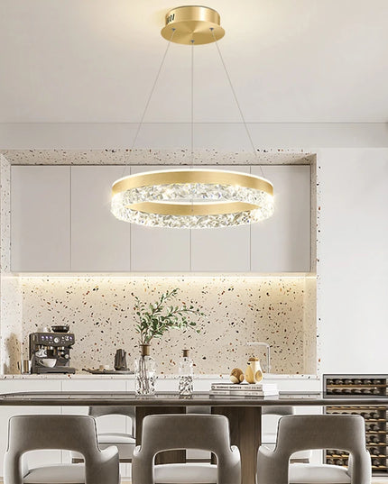 Modern LED Chandelier For Living Room Dining Room Bedroom Study Ring Ceiling Pendant Lamp Lustre Room Decorative Lighting Lamp