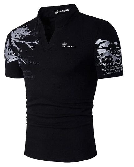 Men's Polo Shirt Golf Shirt Graphic Prints V Neck Outdoor Street Short Sleeves Print Clothing Sports Fashion Streetwear Designer