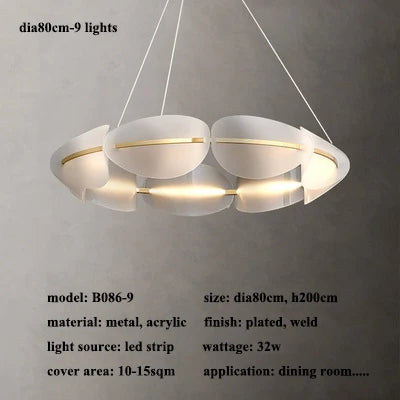 Modern leaf chandelier luxury designer Acrylic ring light Dining Room Home Bedroom Kitchen Hanging Lights Decor sofa living room