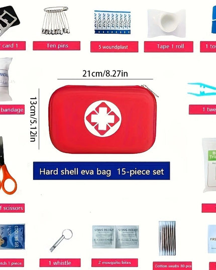 First Aid Kit - 188 pcs - for car, home, travel, camping, office or sport, fully stocked with emergency and survival essentials