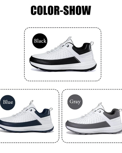 Men's Lightweight Golf Shoes-Breathable Sports Casual Shoes, Lace-Up Design, Non-Slip Rubber Sole-Universal in All Seasons