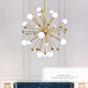 Modern Global Led Chandelier Kitchen Restaurant Living Room Pendant Lamp Organic Glass Acrylic Artificial Satellite Decor Lights