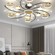 Modern Led Chandelier Gold Aluminum Luxury Pendant Lights For Living Room Bedroom Study Room K9 Crystal Decorative Lamps 90-260V