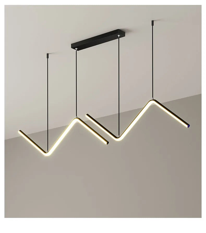 Modern LED irregular long chandelier adjustable chandelier dining room bedroom kitchen home decoration lighting