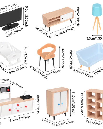 1:12 Scale Sofa Bed Wardrobe TV Cabinet Micro  Scene Model Dollhouse Miniature Furniture Playing House Landscape Dolls Accessory