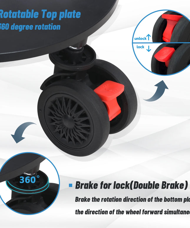 Golf Bag 360° Universal Wheel Trolley DetachablePortable Club Stand Mobile Base