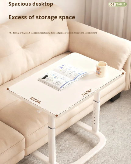 Height-adjustable Stone Study Desk Simple Movable Bedside Sofa Side Table for Balcony Bedroom Small Apartment