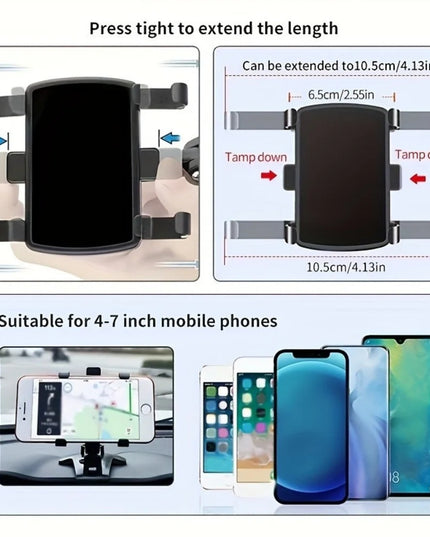 Universal Car Dashboard Phone Holder 360° Rotation Smartphone Car Stand For iPhone Samsung Xiaomi Portable GPS Navigation Holder
