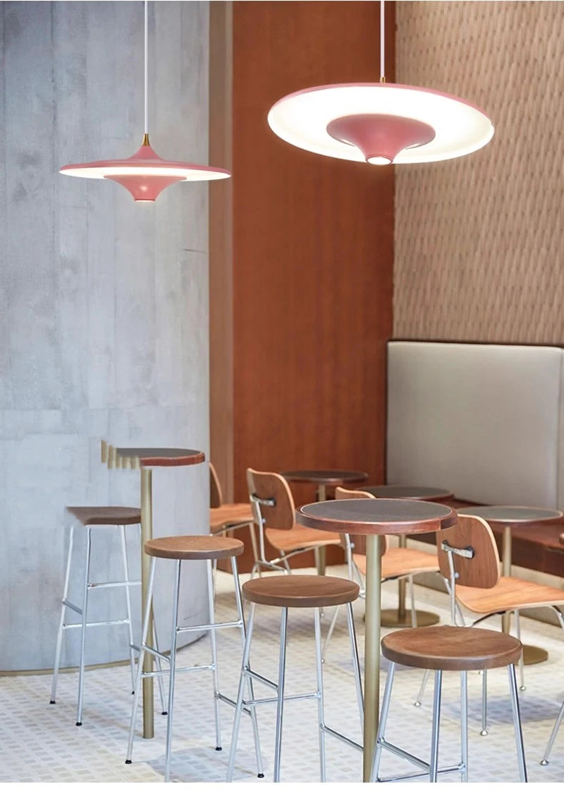 Modern Restaurant LED Chandelier Ceiling Pendant Light Dining Table Hanging Lamp Home Decor 1 Head UFO Indoor Lighting Fixture