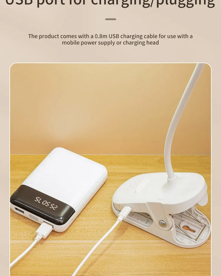 Led Table Lamp USB Rechargeable Night Light With Folding Clamp Study Stand Read Lamp Touch 3 Modes Dimming Eye Protection Light