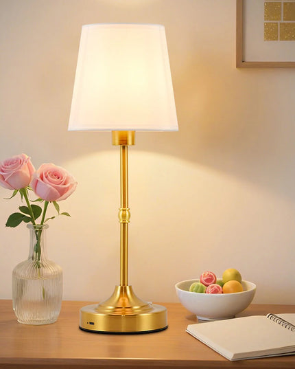 Cordless Table Lamps Rechargeable Battery Lamp with 3-Level Dimmable Fabric Touch Bedside Lamps for Bedroom, Living Room