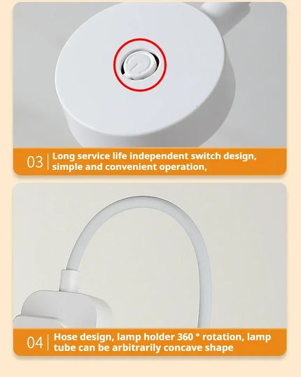 Led Table Lamp USB Rechargeable Night Light With Folding Clamp Study Stand Read Lamp Touch 3 Modes Dimming Eye Protection Light
